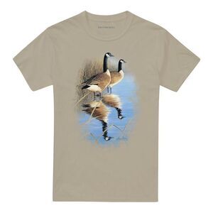 Wild Wings Unisex Adult Wildlife Morning Reflections Canada Geese T-Shirt / Sand